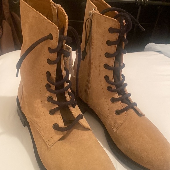Zara Woman Suede Lace-up Boots in tan size 40/ 9us.new with tags - Picture 5 of 10